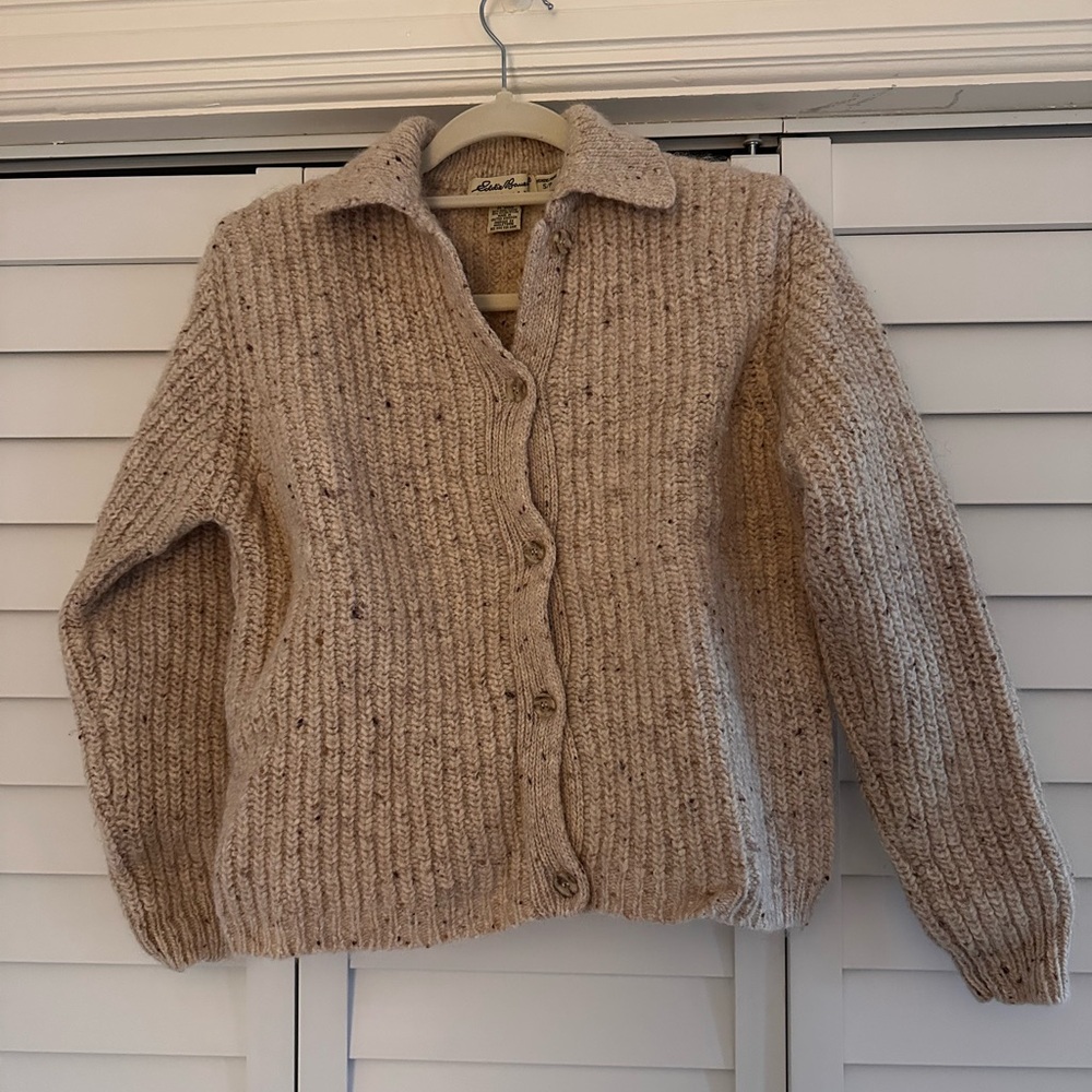 Eddie Bauer Beige Knit Cardigan